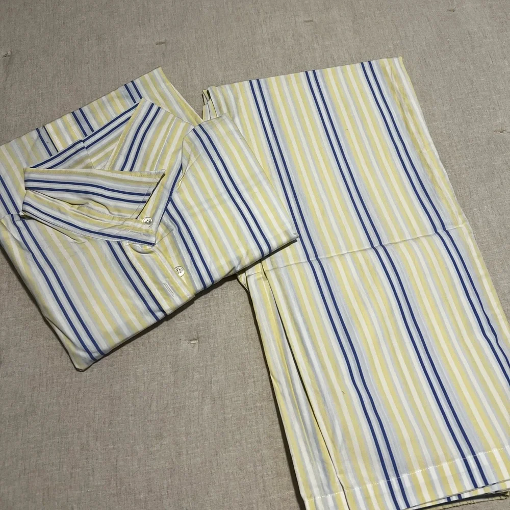 NWT Aritzia Wilfred Free Striped Set in Yellow and Blue XXS - Picture 2 of 4